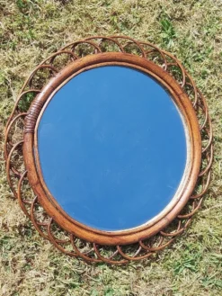 Miroir en rotin