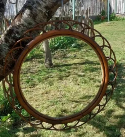 Miroir en rotin