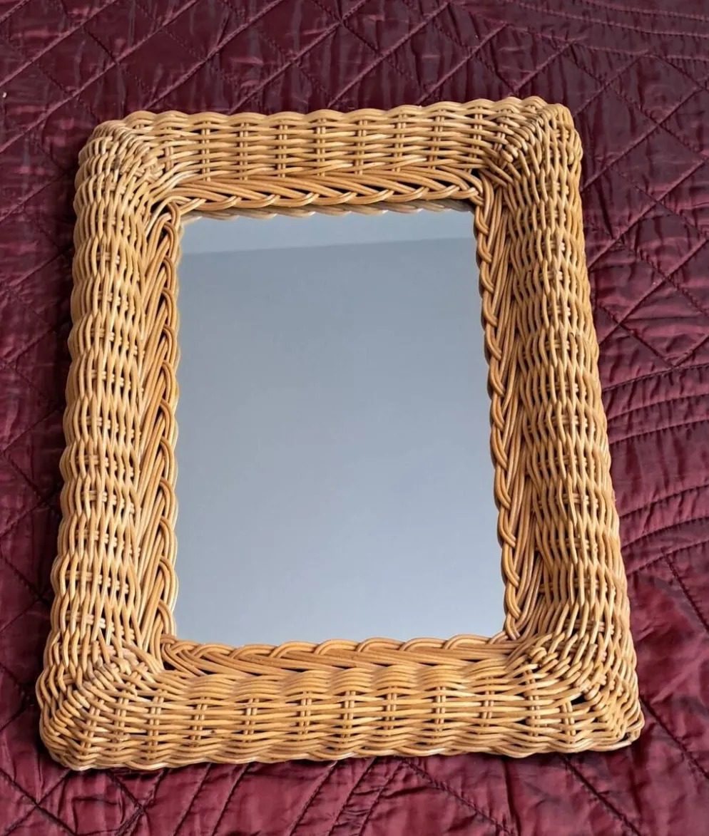 Miroir en rotin