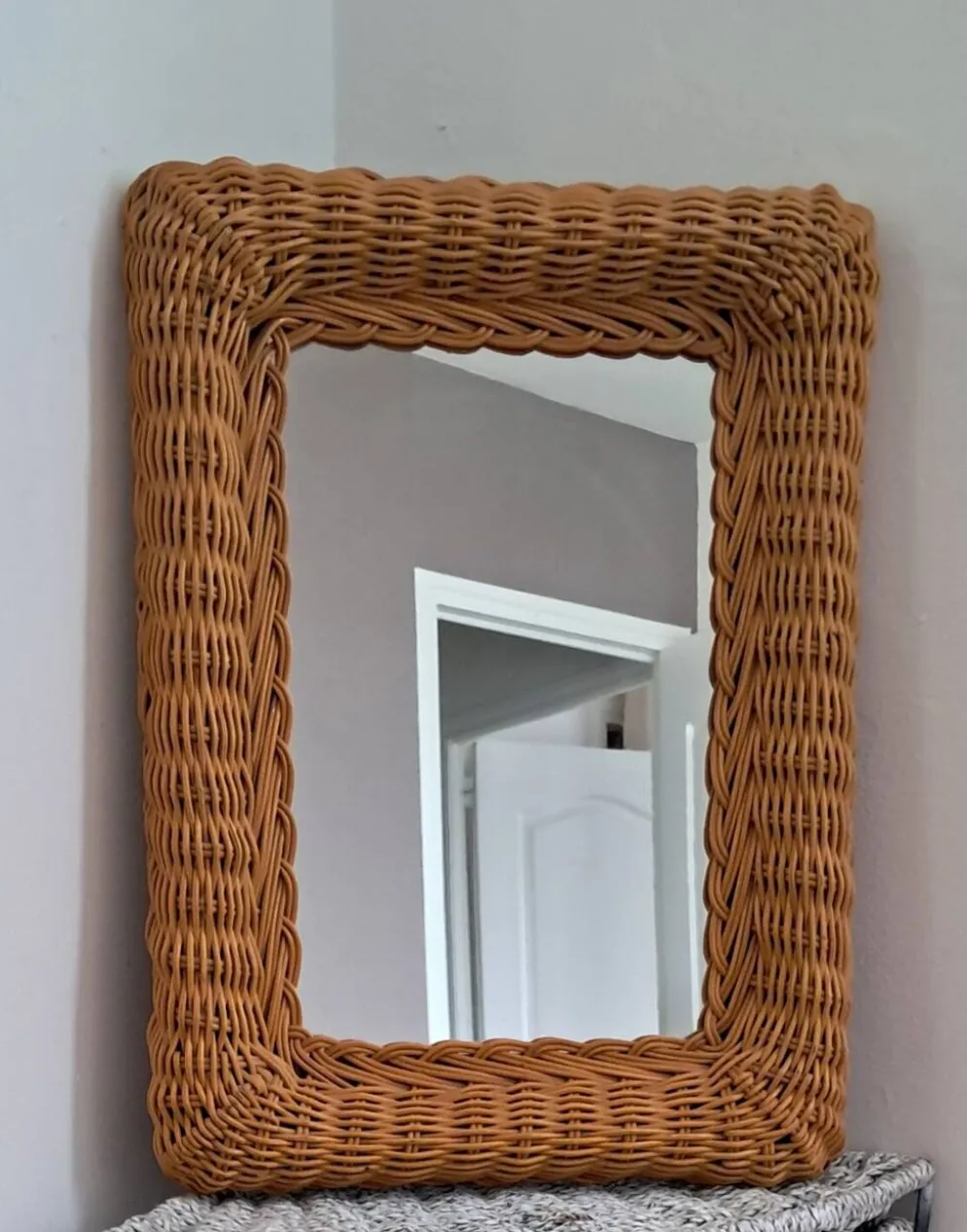 Miroir en rotin