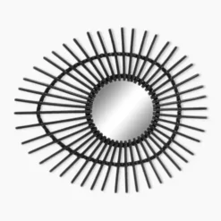 Miroir en rotin forme libre
