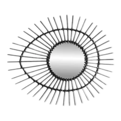 Miroir en rotin forme libre