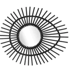 Miroir en rotin forme libre