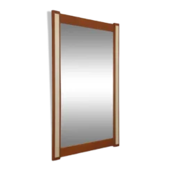 Miroir en teck avec accents argentés