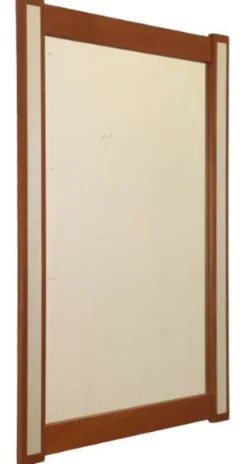 Miroir en teck avec des accents argentés