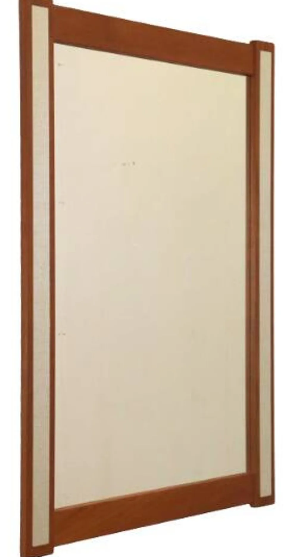 Miroir en teck avec des accents argentés
