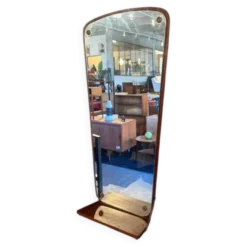 Miroir en teck avec étagère, années 1960