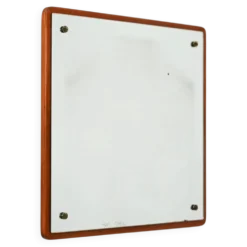 Miroir en teck carré scandinave des années 1960-70