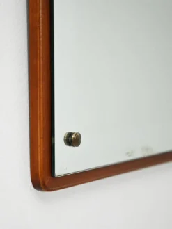Miroir en teck carré scandinave des années 1960-70
