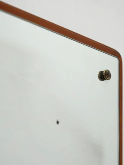 Miroir en teck carré scandinave des années 1960-70