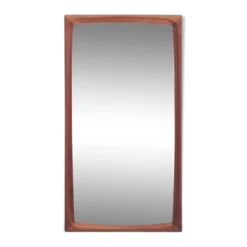 Miroir en teck danois avec cadre fraisée