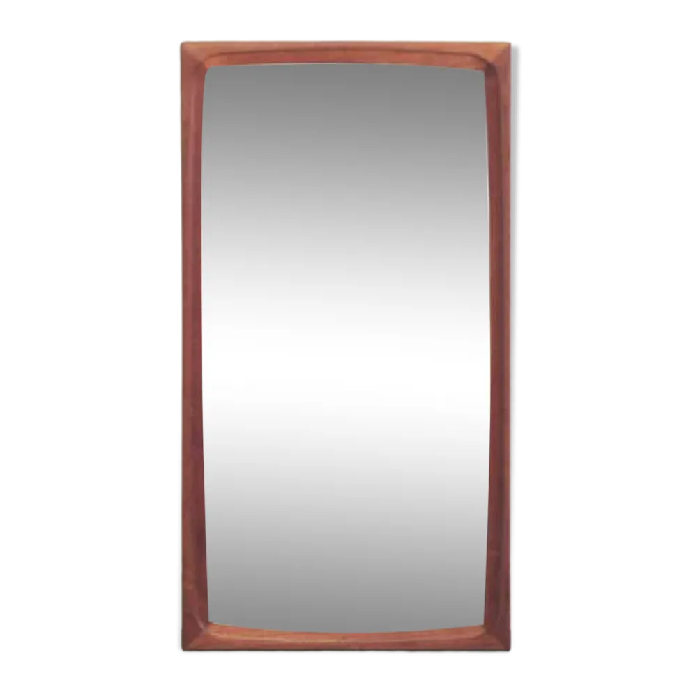 Miroir en teck danois avec cadre fraisée