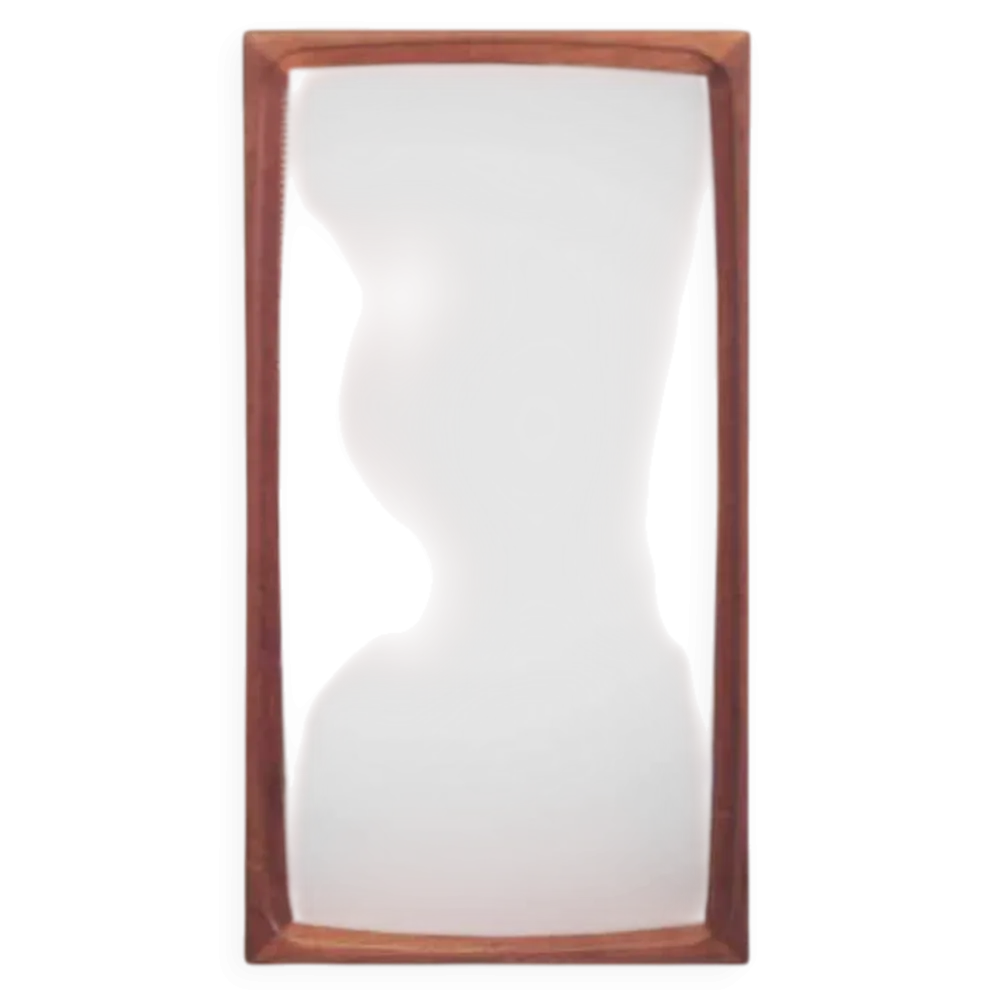 Miroir en teck danois avec cadre fraisée