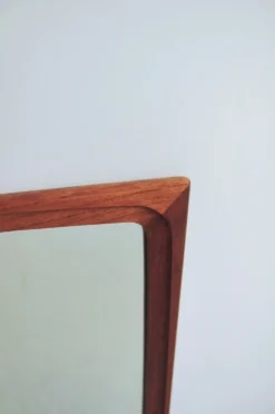 Miroir en teck danois avec cadre fraisée