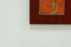 Miroir en teck et céramique par Atelier Pinson, années 1960