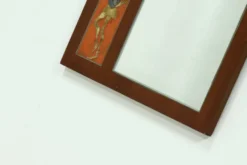 Miroir en teck et céramique par Atelier Pinson, années 1960