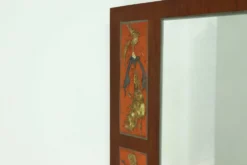 Miroir en teck et céramique par Atelier Pinson, années 1960