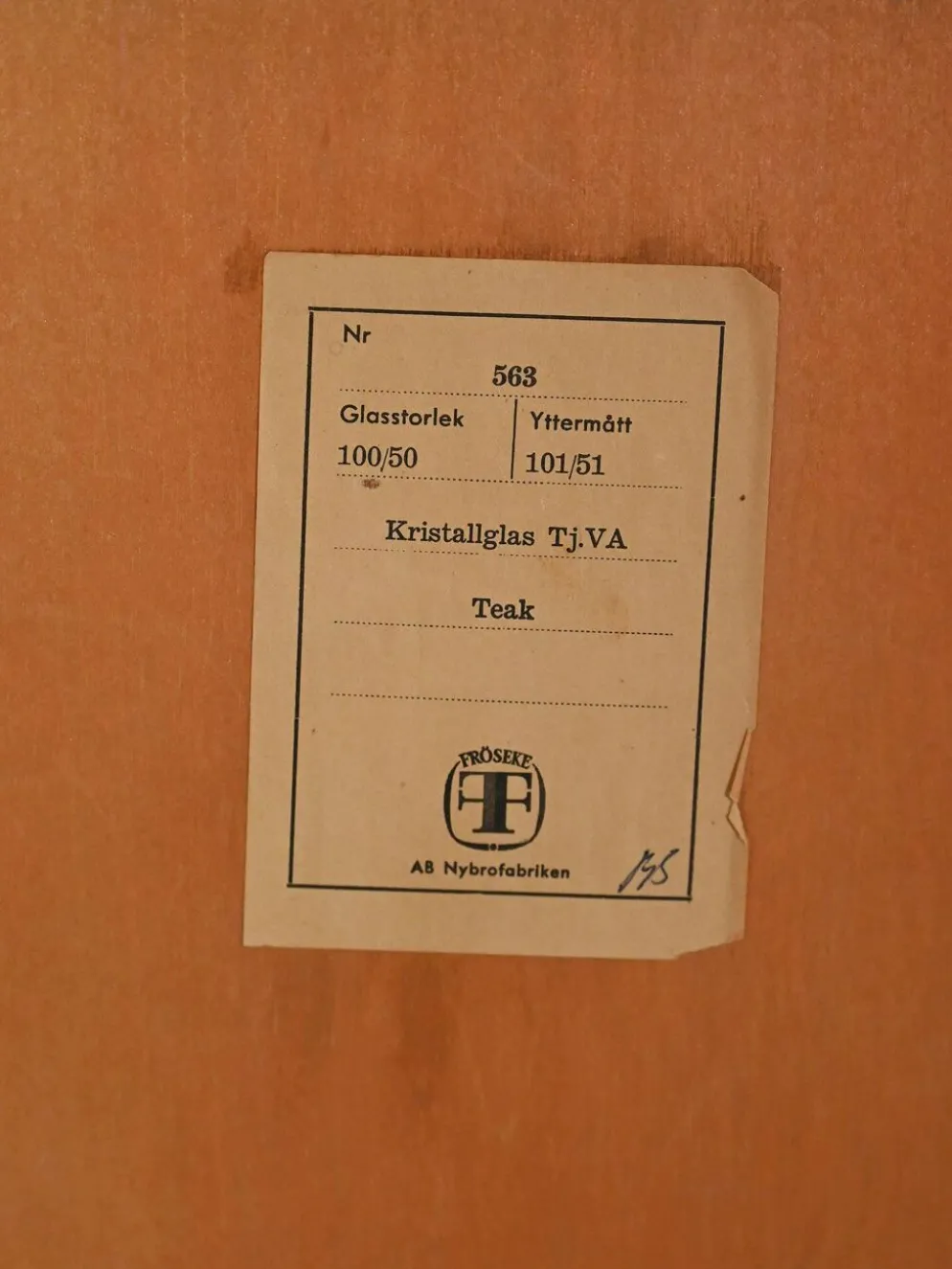 Miroir en teck suédois des années 1950-60