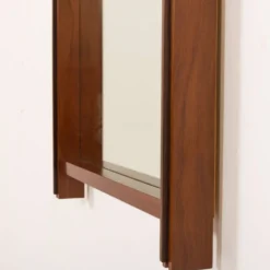 Miroir en teck XL italien des années 1970.