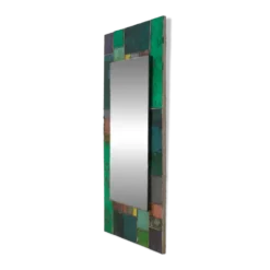 Miroir en verre de couleurs travail français, années 1960