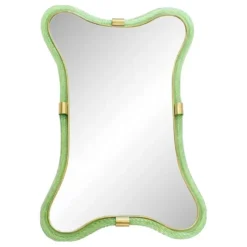 Miroir en verre de Murano italien contemporain en vert vieilli par Simoeng