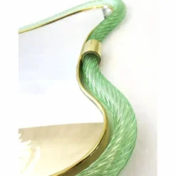 Miroir en verre de Murano italien contemporain en vert vieilli par Simoeng