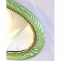 Miroir en verre de Murano italien contemporain en vert vieilli par Simoeng