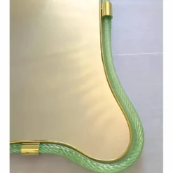 Miroir en verre de Murano italien contemporain en vert vieilli par Simoeng