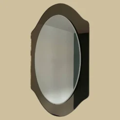 Miroir en verre fumé bicolore, vers 1970