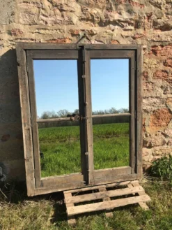 Miroir fenêtre en chêne ancienne 118x140cm