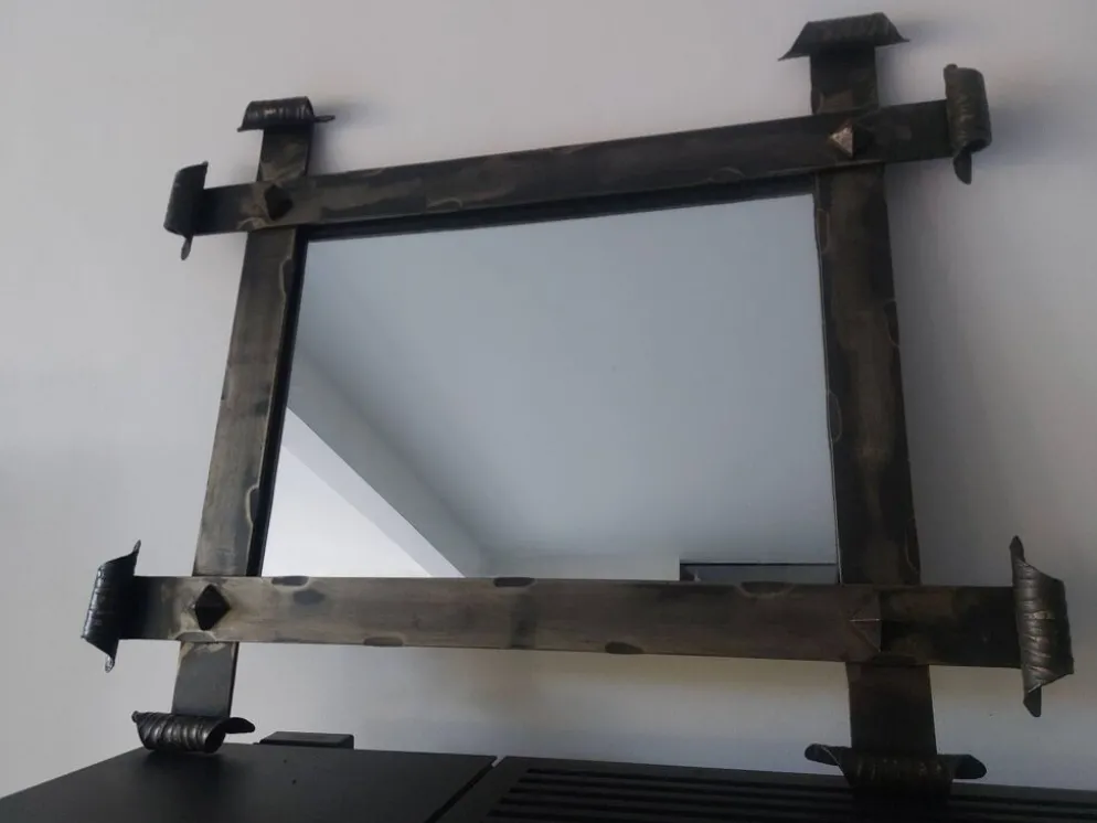 Miroir fer forgé brutaliste
