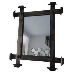 Miroir fer forgé brutaliste