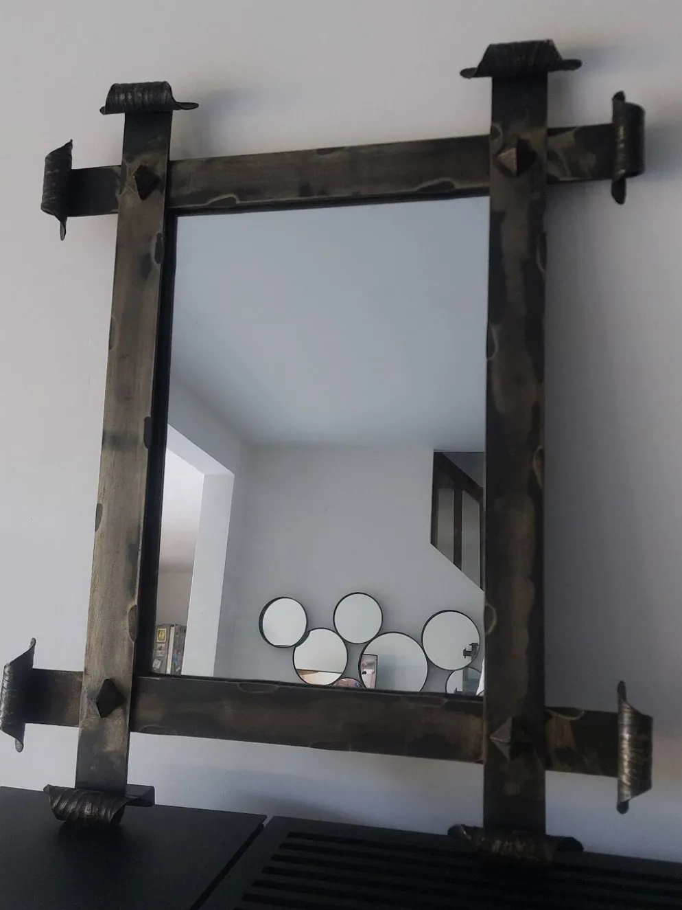 Miroir fer forgé brutaliste