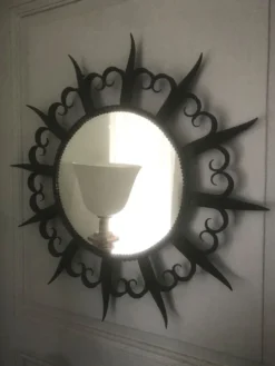 Miroir fer forgé 1960 vintage