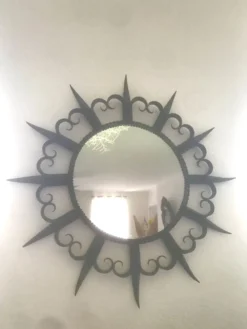 Miroir fer forgé 1960 vintage