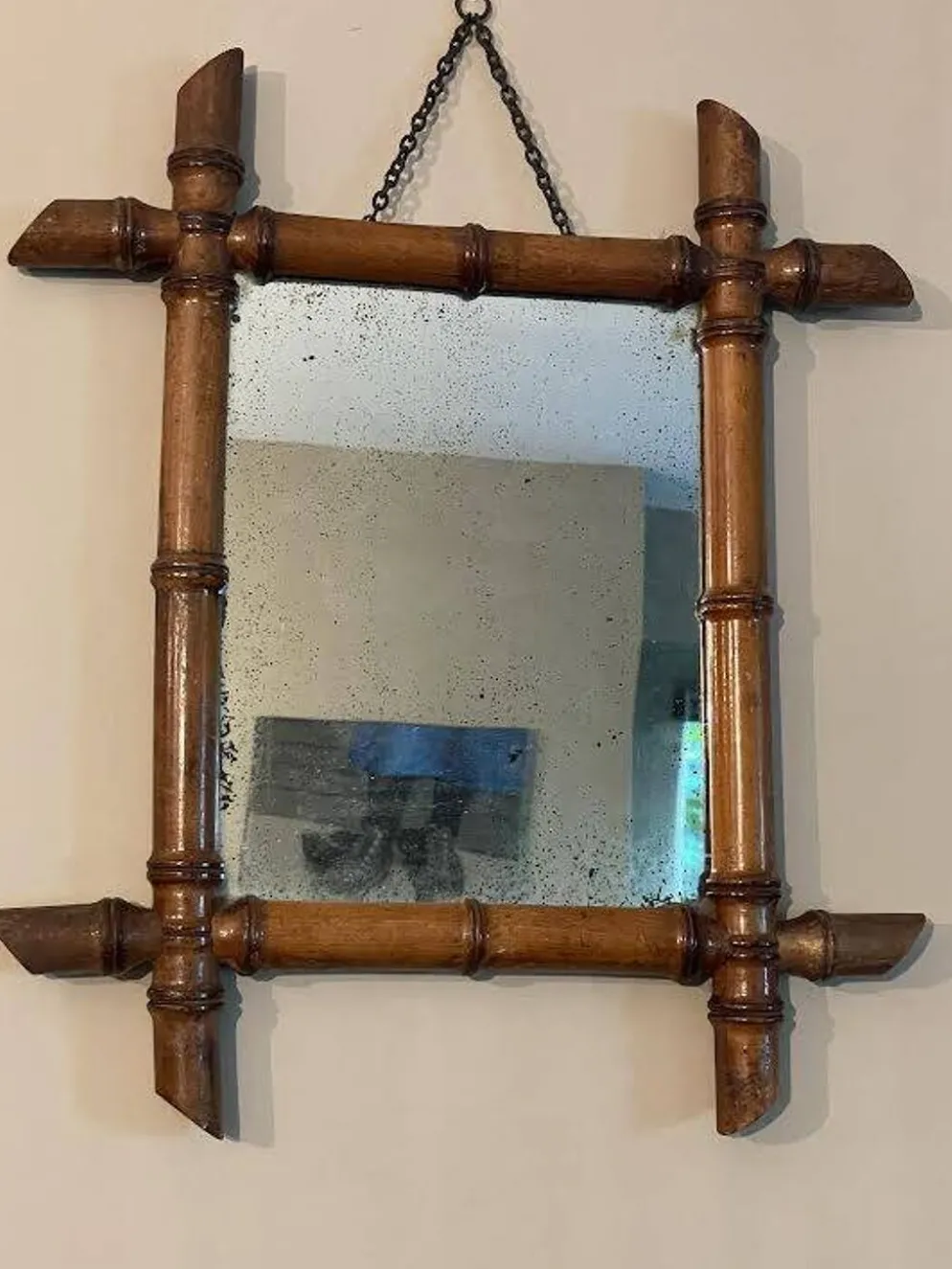 Miroir fin 19 ème en bambou