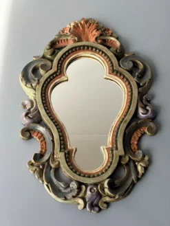 Miroir florentin vintage polychrome – Italie, années 1950