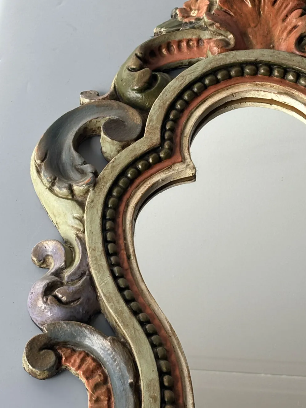 Miroir florentin vintage polychrome – Italie, années 1950