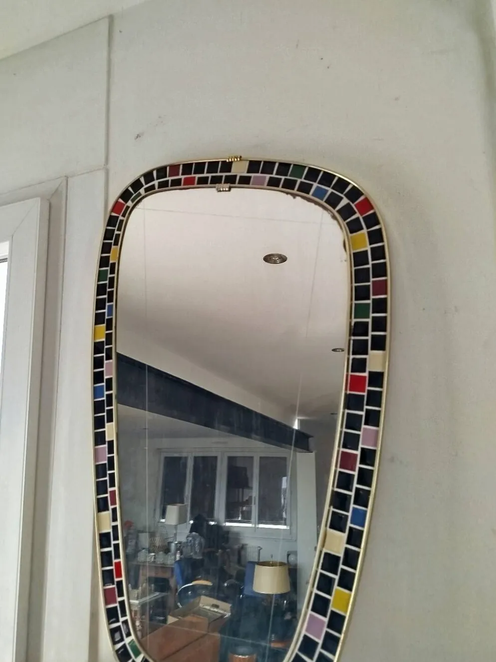 Miroir forme libre en céramique, avril 1968