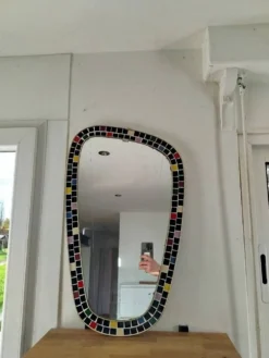 Miroir forme libre en céramique, avril 1968