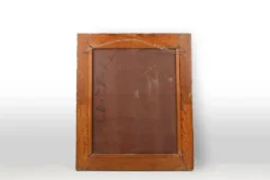 Miroir français avec cadre en bois de pin, années 1900