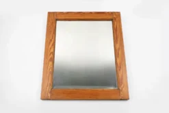 Miroir français avec cadre en bois de pin, années 1900