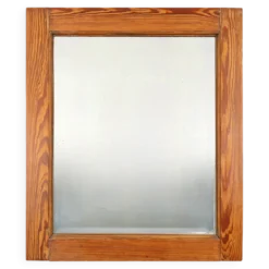 Miroir français avec cadre en bois de pin, années 1900