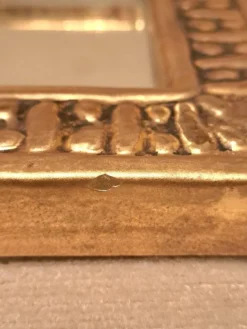 Miroir François Lembo en céramique doré