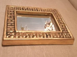 Miroir François Lembo en céramique doré