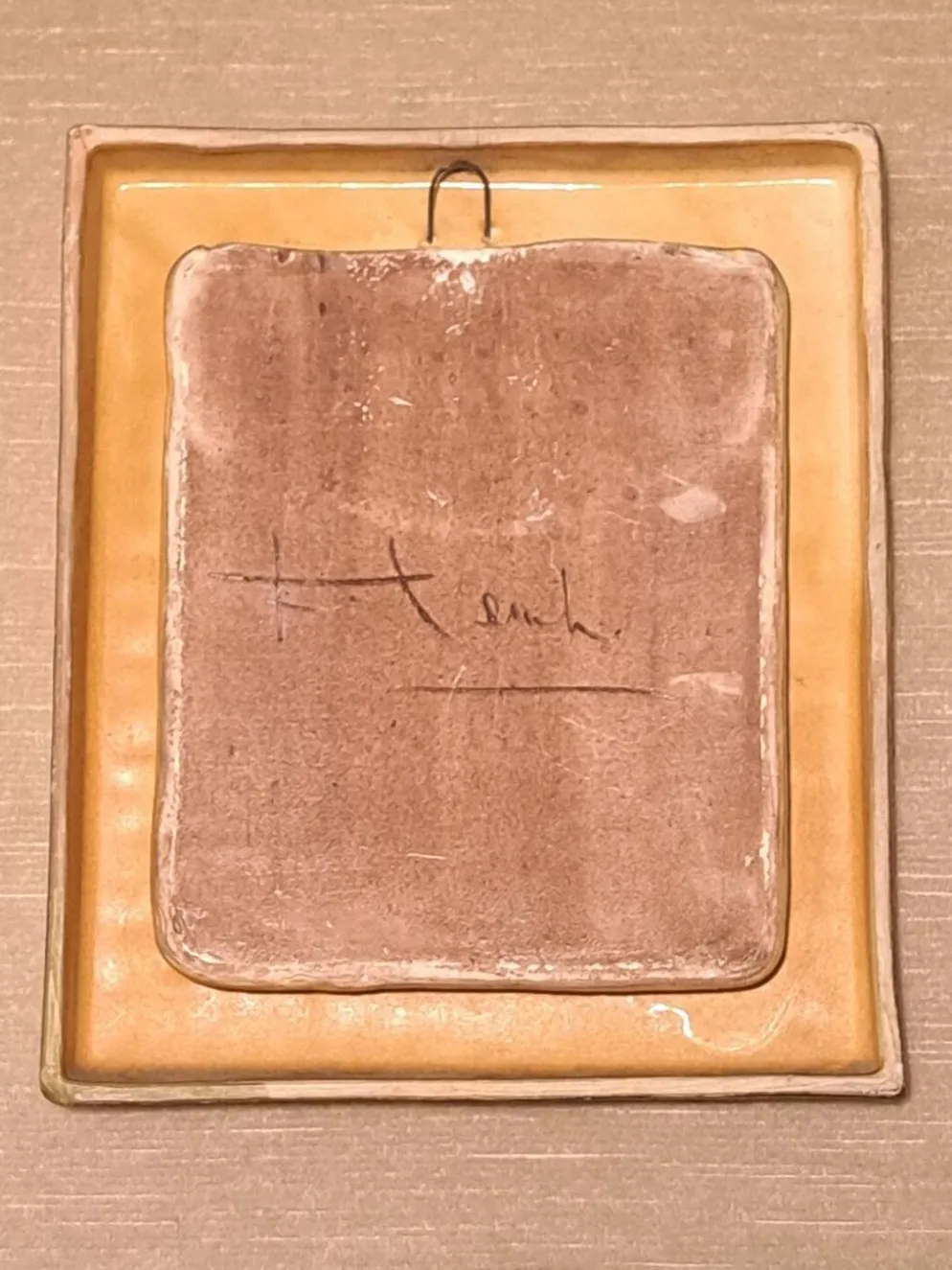 Miroir François Lembo en céramique doré