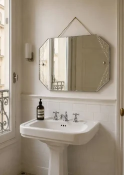 Miroir/glace biseautée détails fleuris