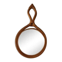 Miroir goutte en rotin, 1960
