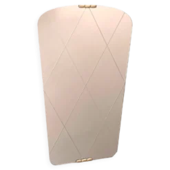 Miroir gravé Art Déco en laiton, années 1950