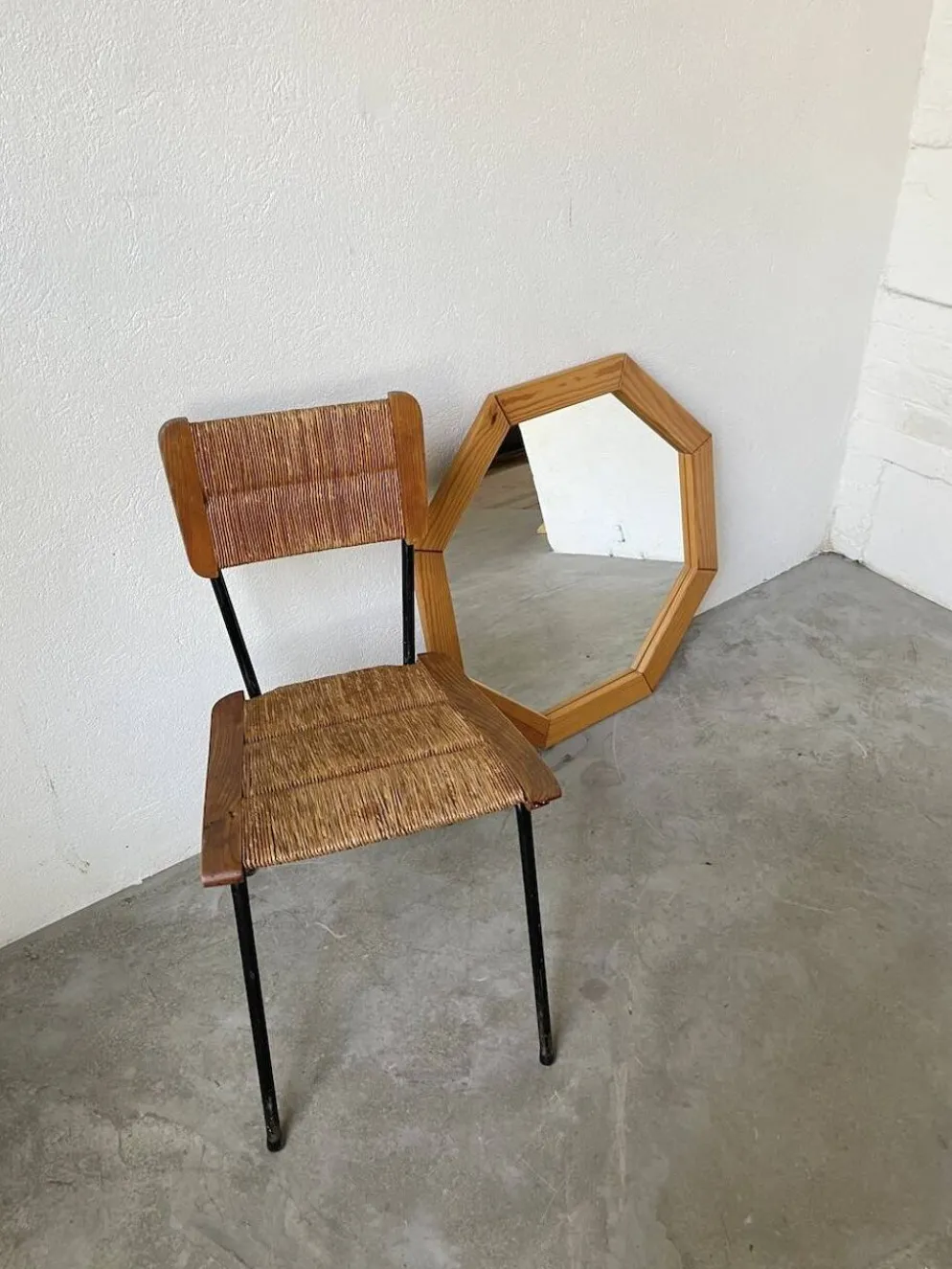 Miroir hexagonal pin années 80